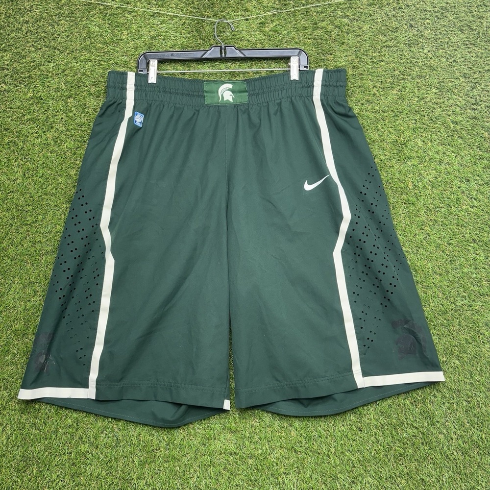 Nike Michigan State Spartans Shorts Mens 42 Authentic Basketball Length +2 MSU